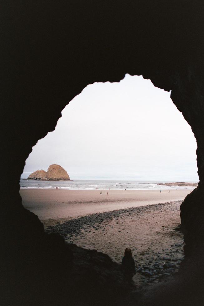 Beach from a cove photo