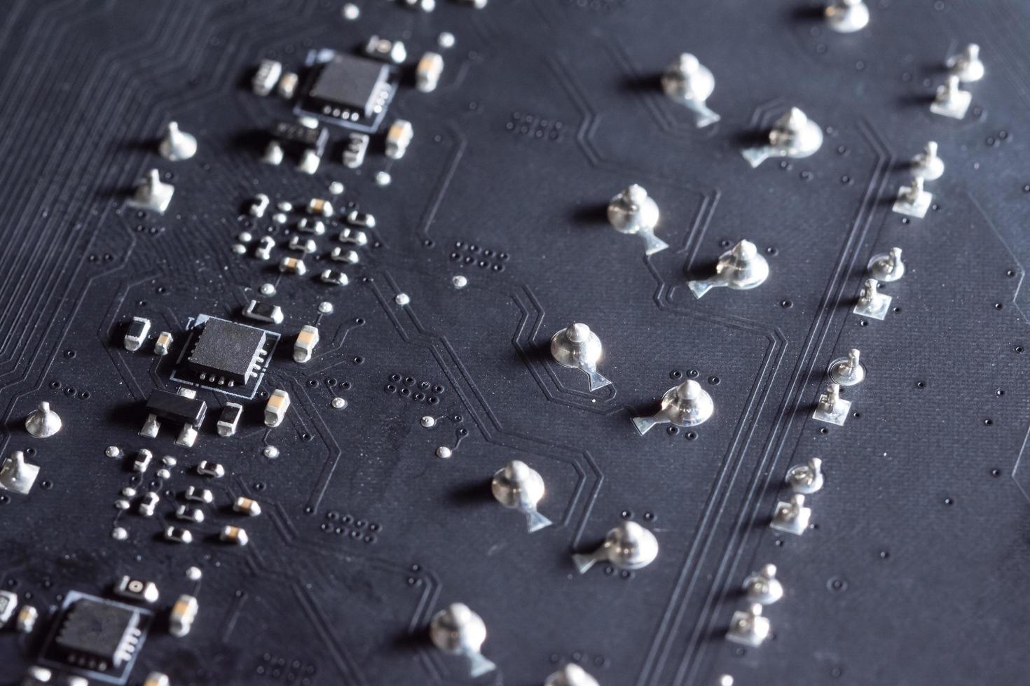 Electronic circuit board, close-up photo
