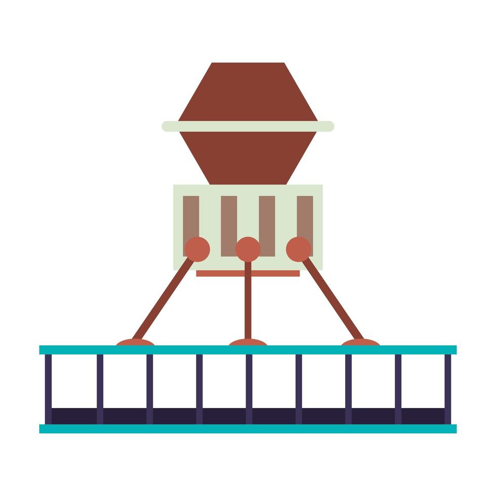 Spaceship on a take off platform vector