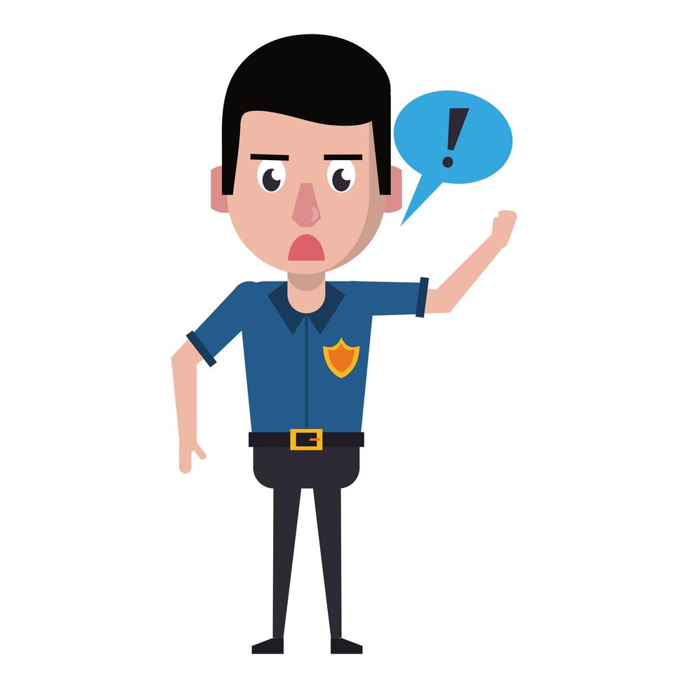 policía trabajando personaje de dibujos animados vector