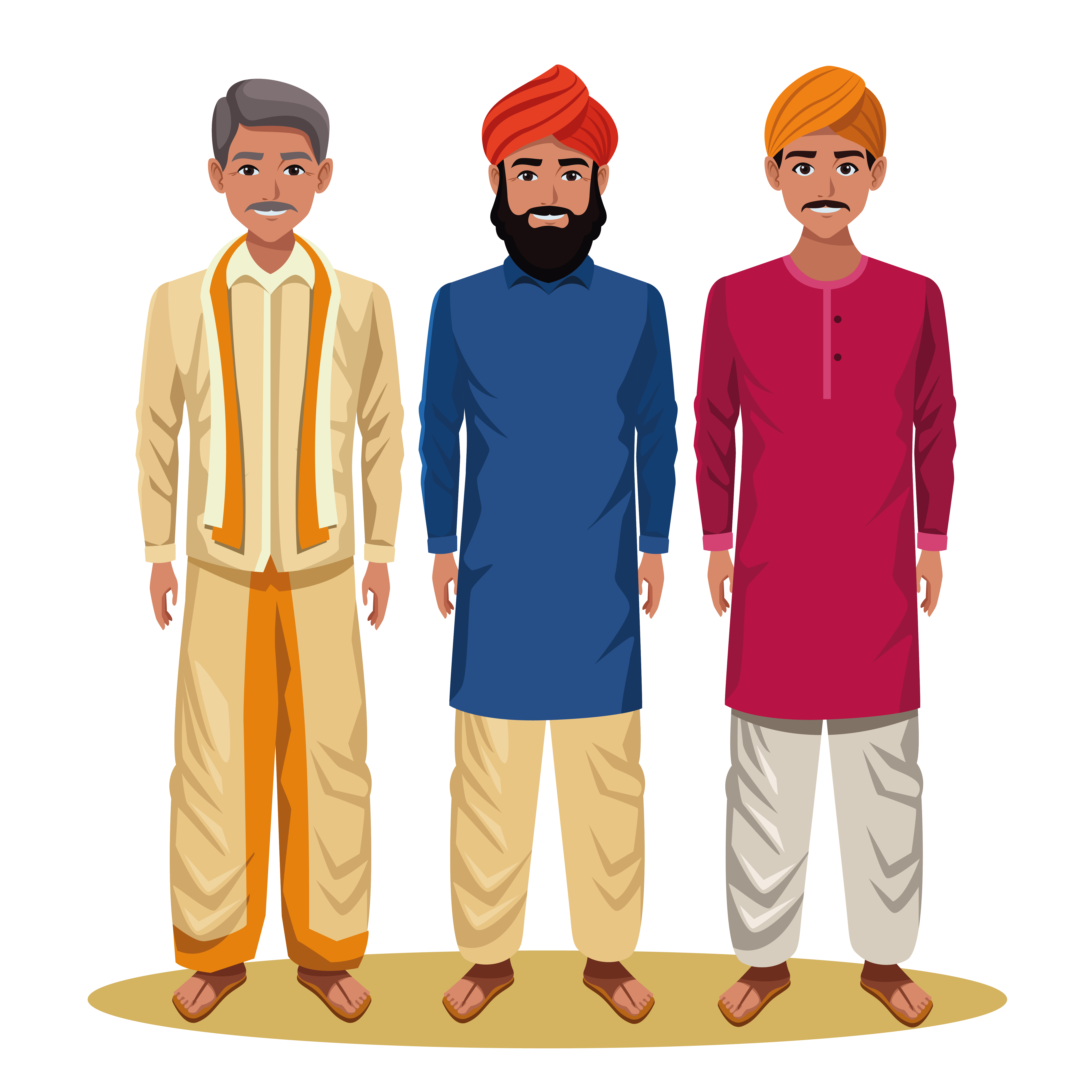Indian men cartoon characters 1522074 Vector Art at Vecteezy