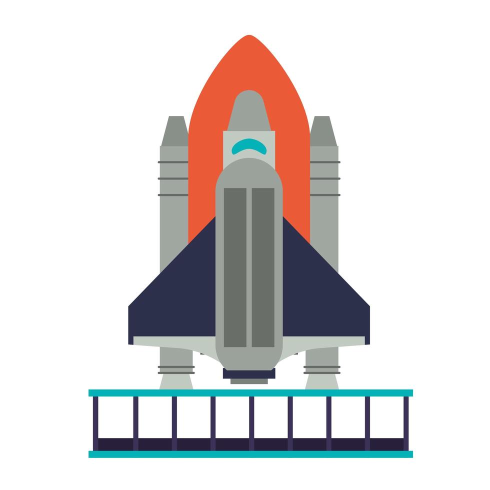Spaceship on a take off platform vector