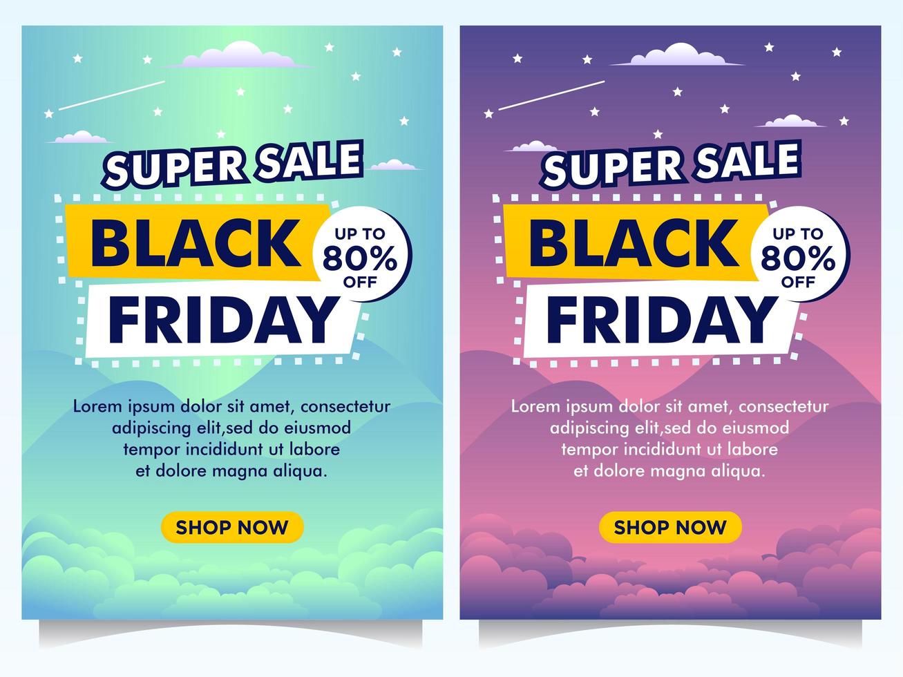 Black Friday event banner with landscape theme vector