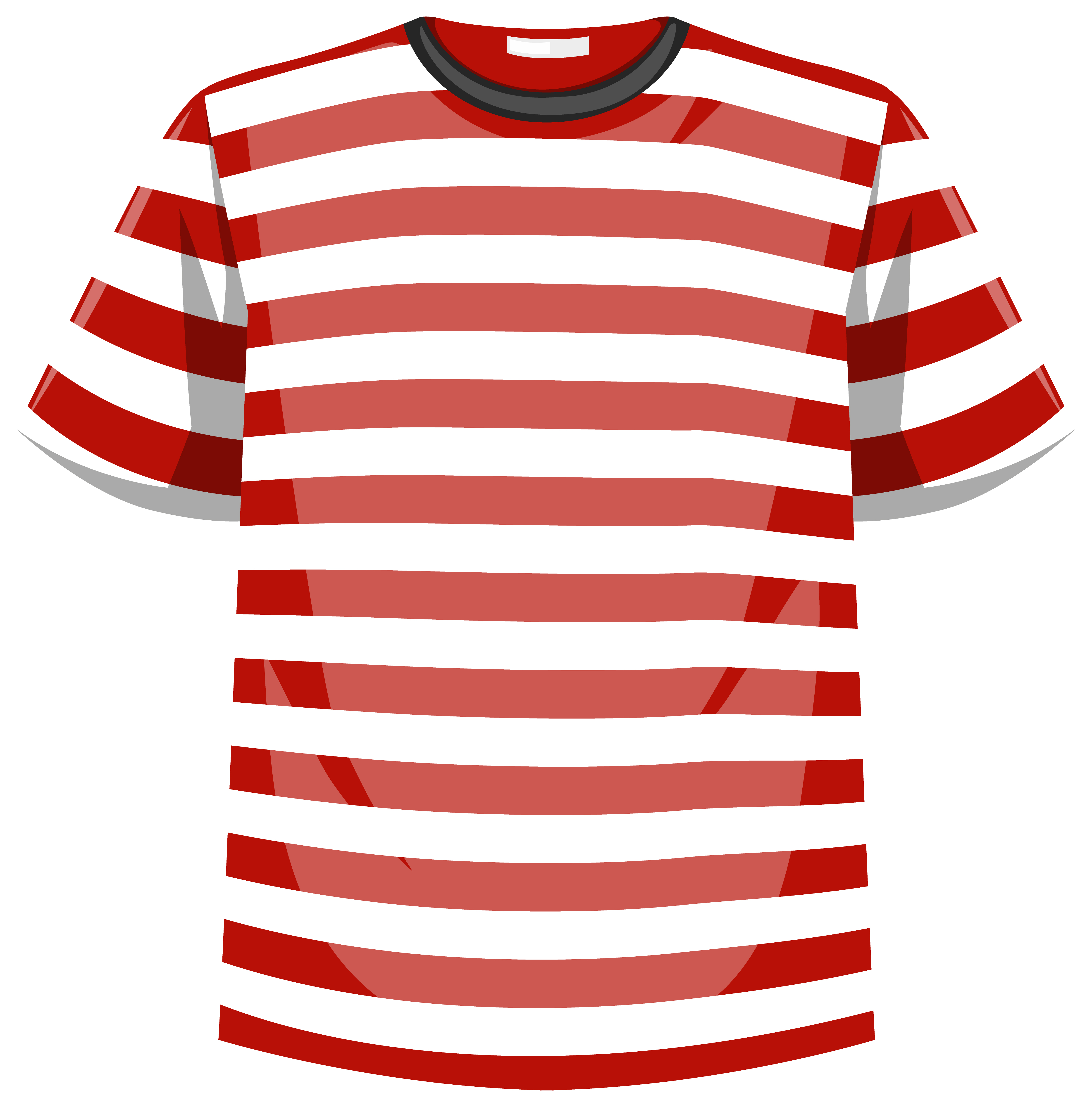 red t shirt with white stripes