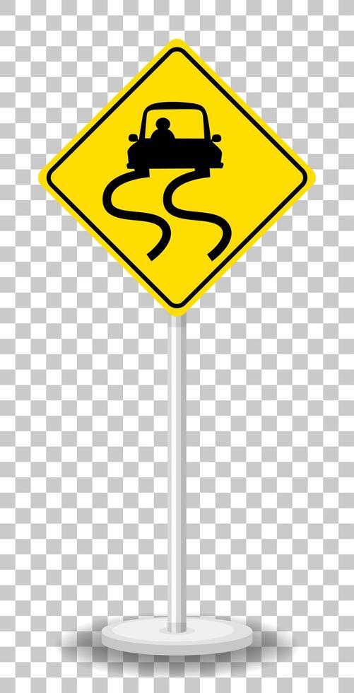 Yellow traffic warning sign vector