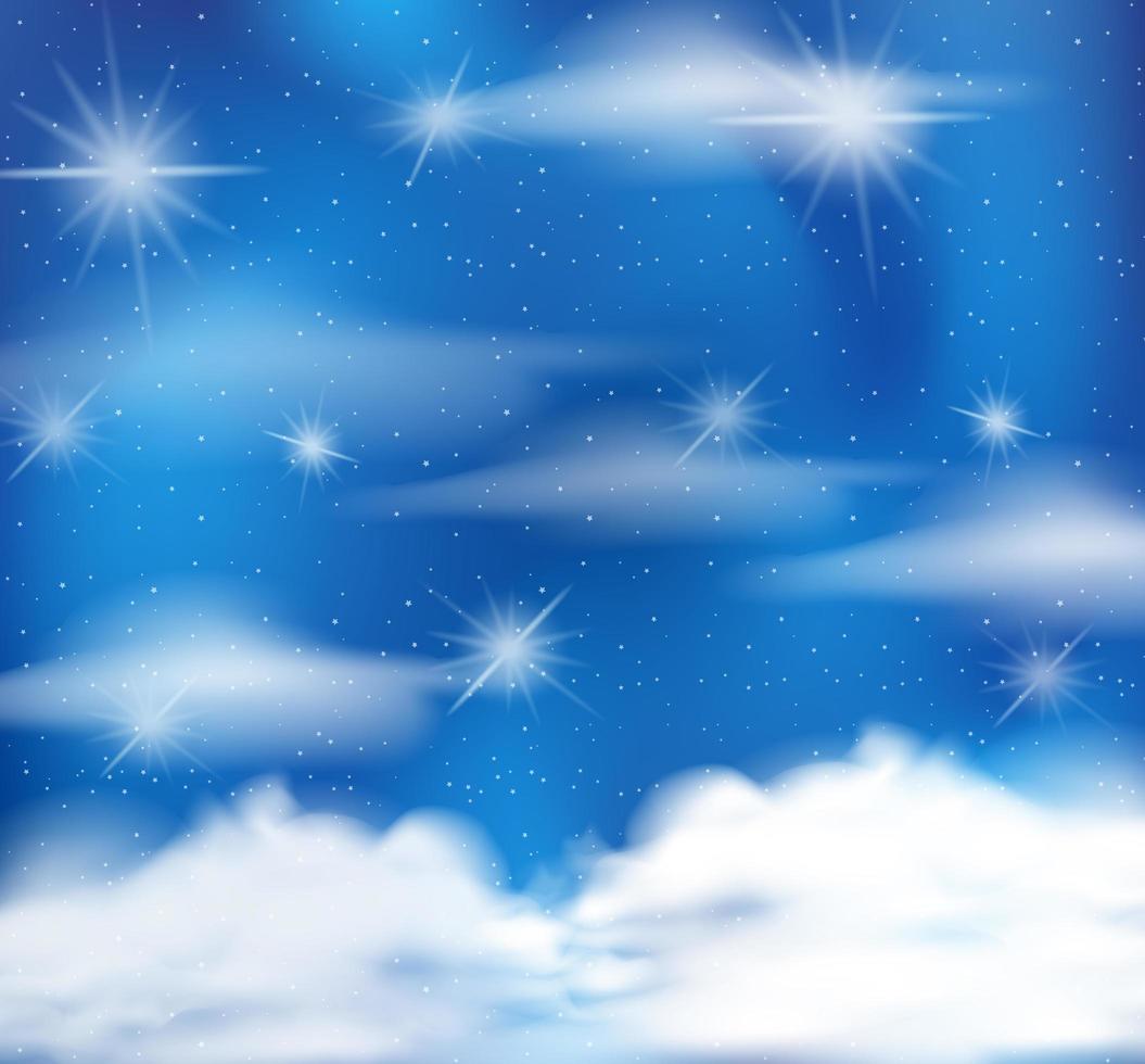 Magic fairy tale pastel blue sky background vector