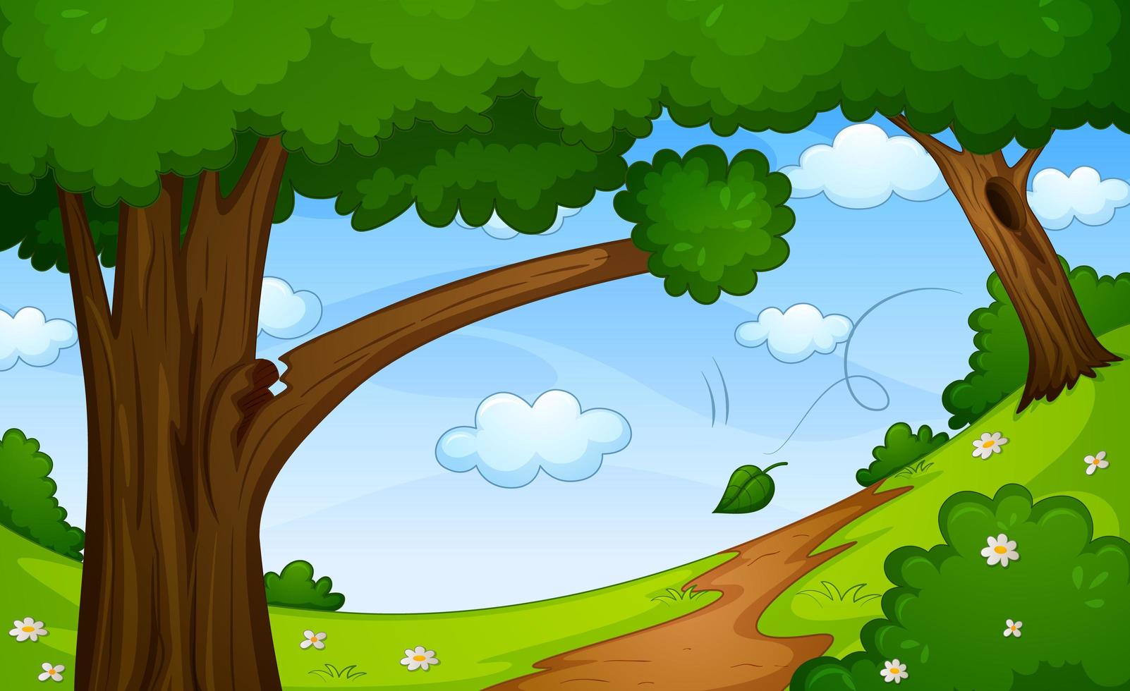 Blank forest nature scene background vector