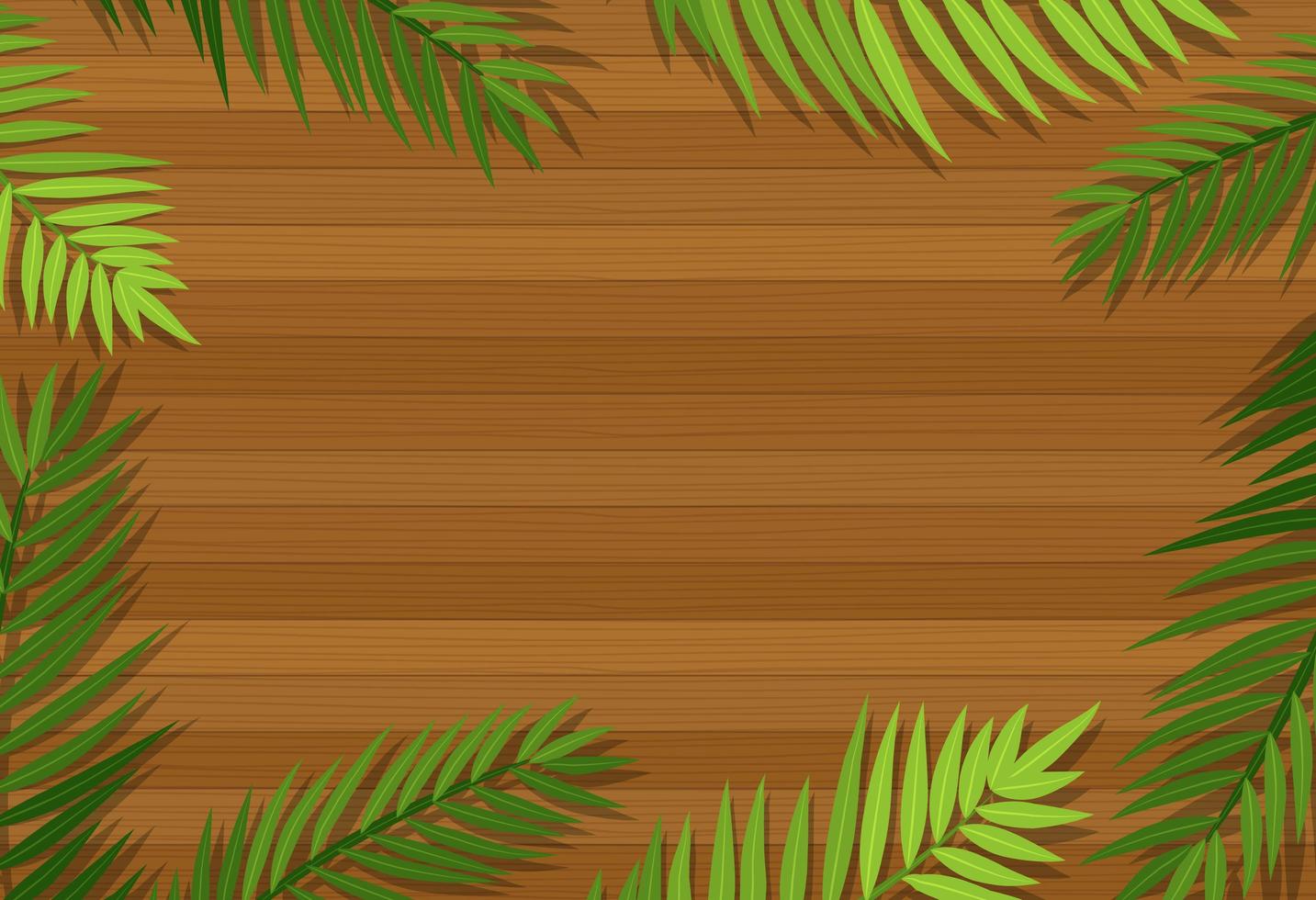 Top view of blank wooden table with leaves 1522284 Vector Art at Vecteezy