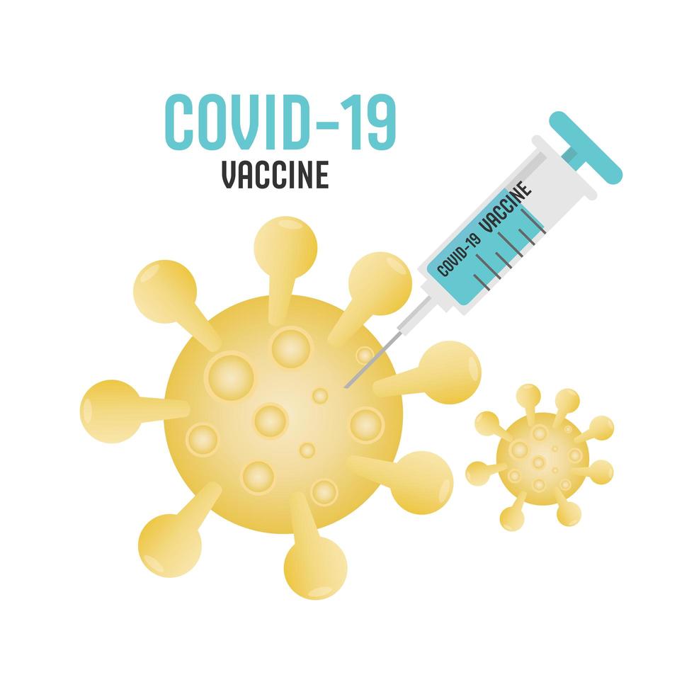 diseño de símbolo de vacuna médica de coronavirus vector