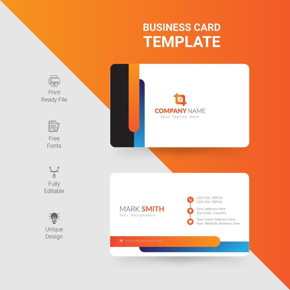 Modern creative and clean business card template vector