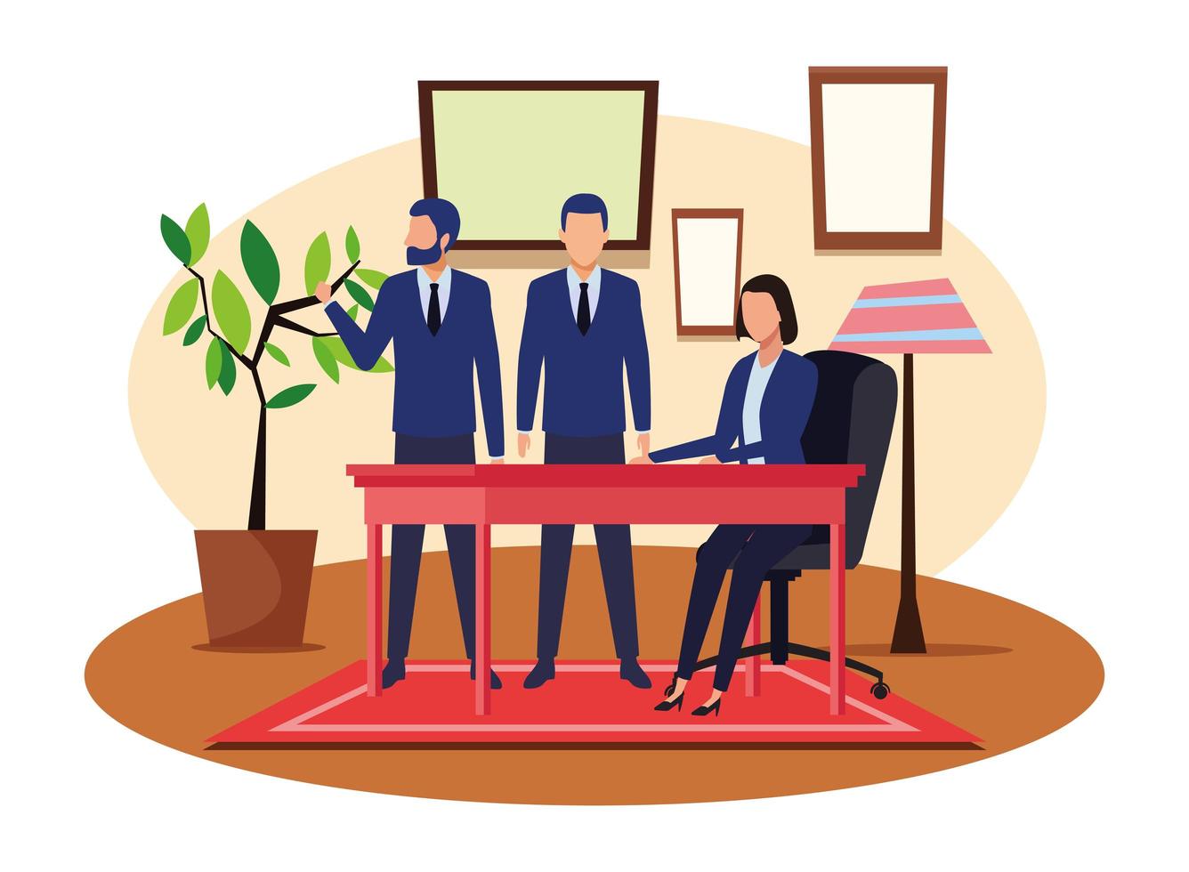 Business people working together vector