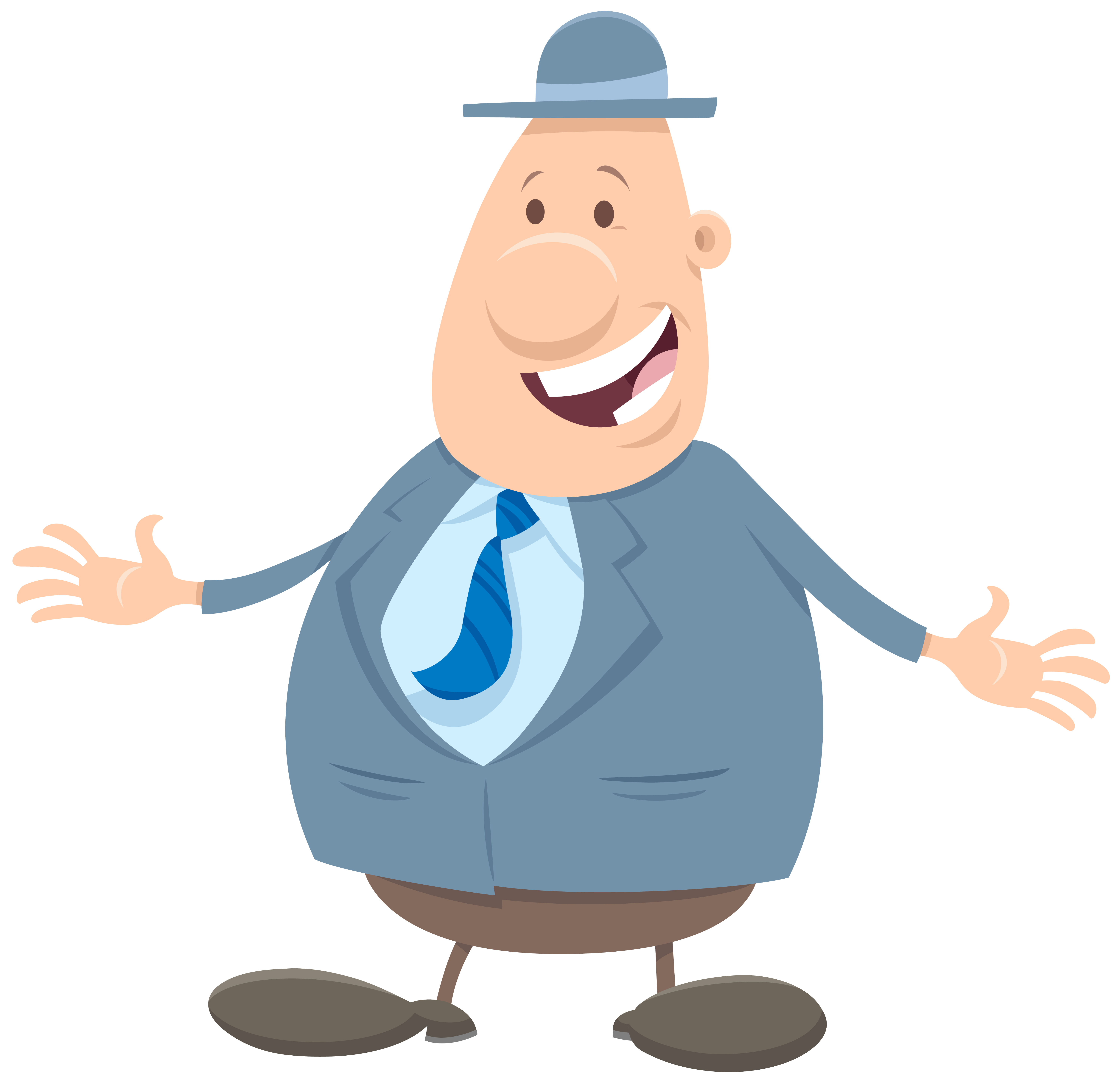 Happy man or businessman in a hat cartoon character 1526048 Vector Art at  Vecteezy