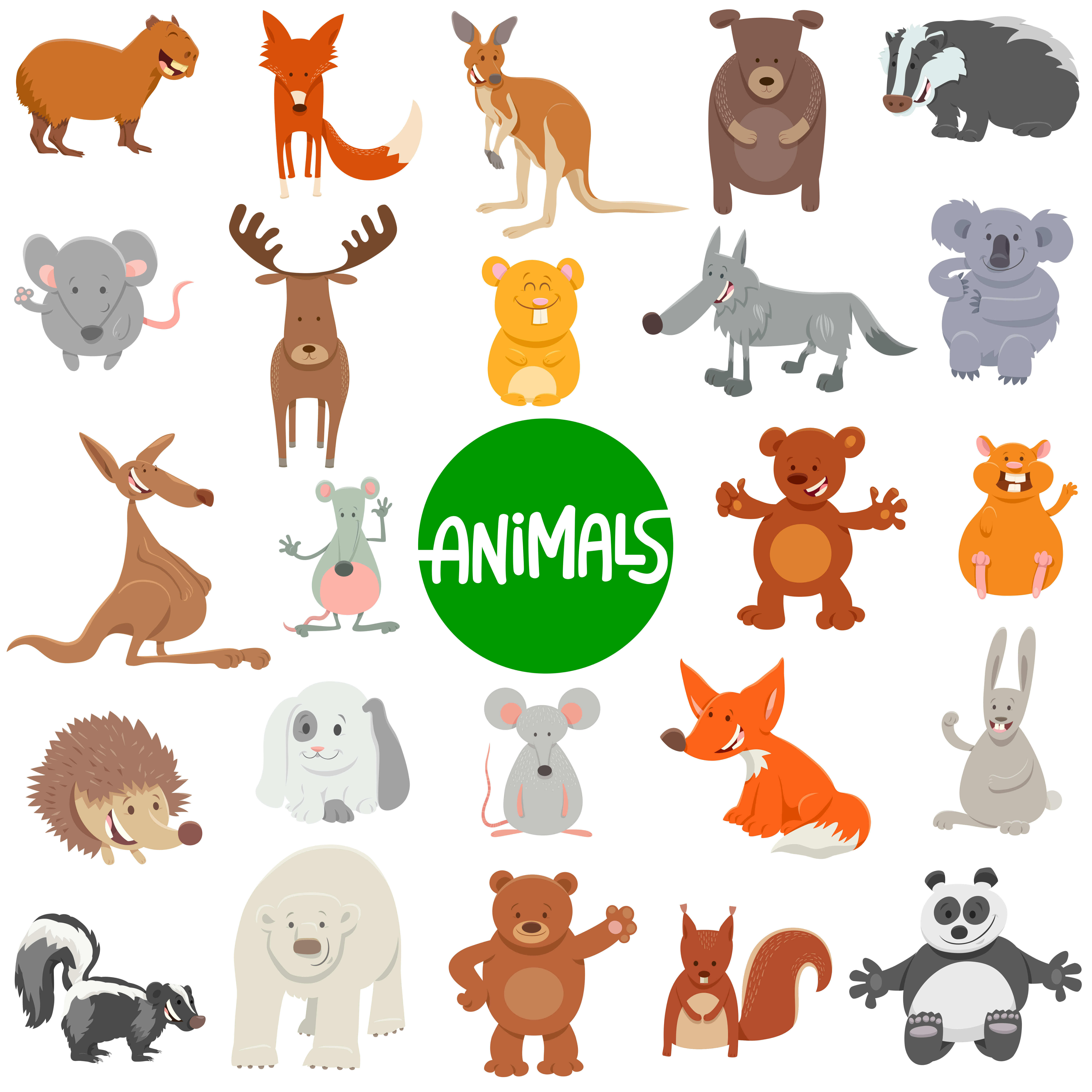 Cartoon wild animal characters large set 1526066 Vector Art at Vecteezy Cartoon wild animal characters large set 1526066 Vector Art at Vecteezy