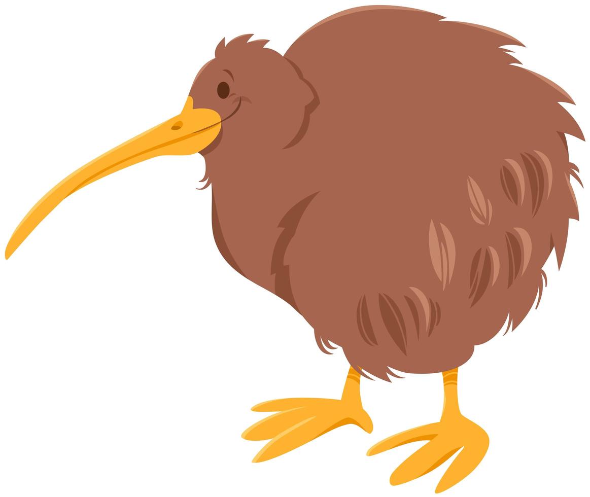 personaje de animal de dibujos animados de pájaro kiwi vector