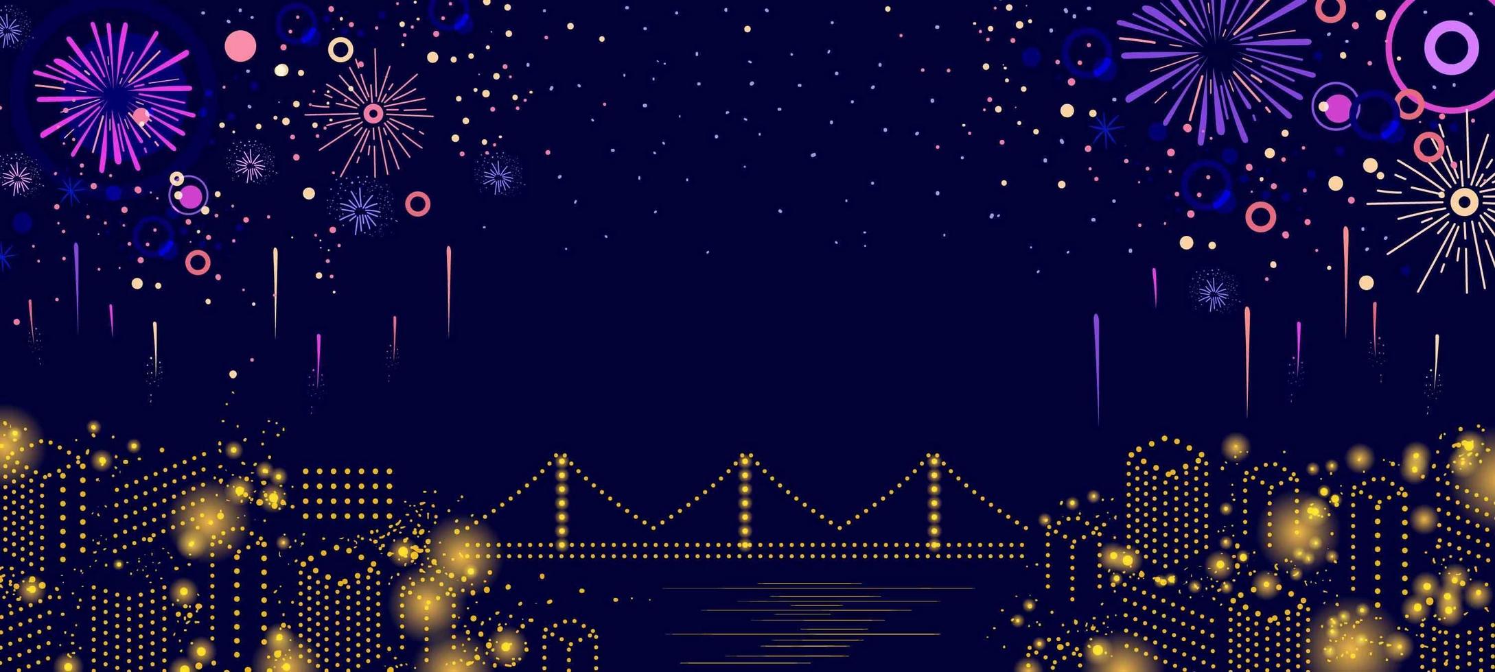 Festival Fireworks at Night vector