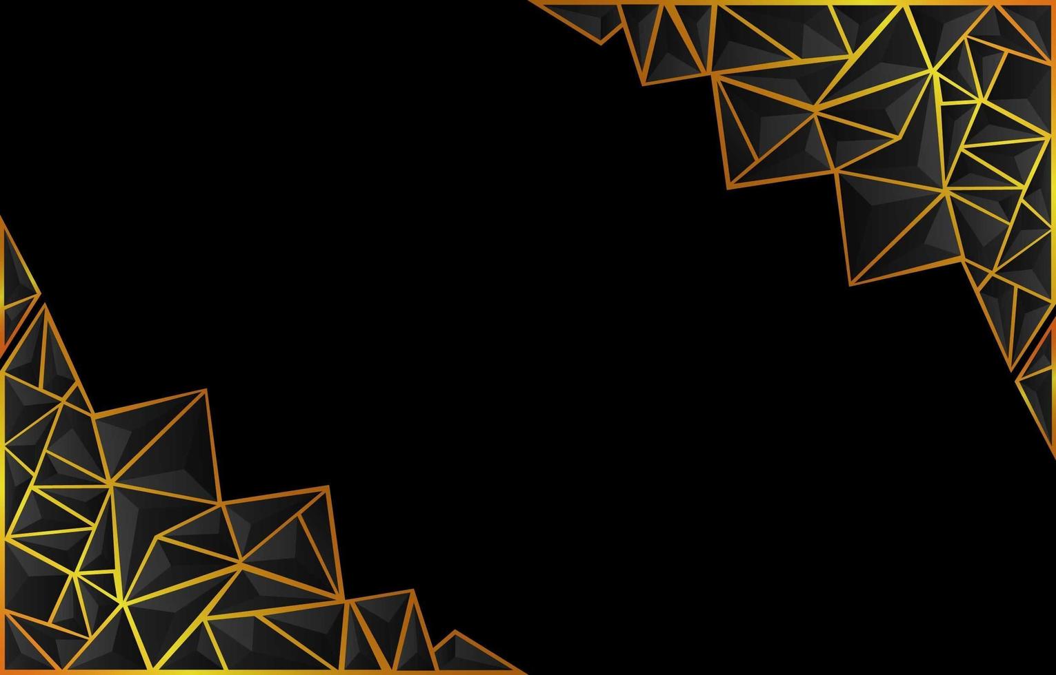 Dark Low Poly Background with Gold Accent vector