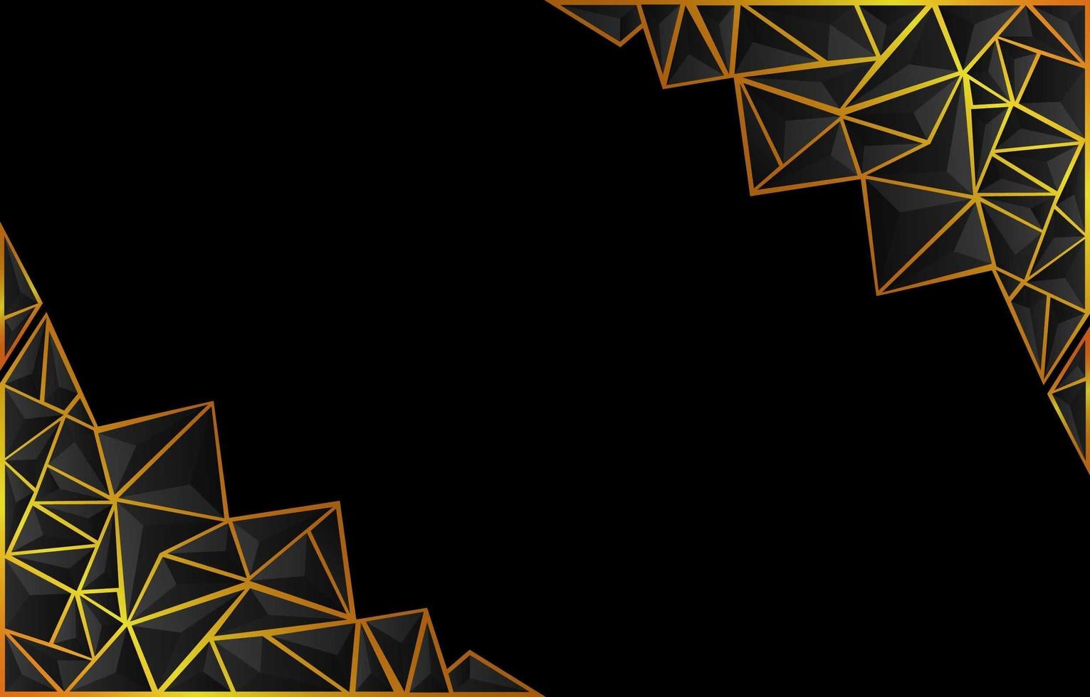 Dark Low Poly Background with Gold Accent vector