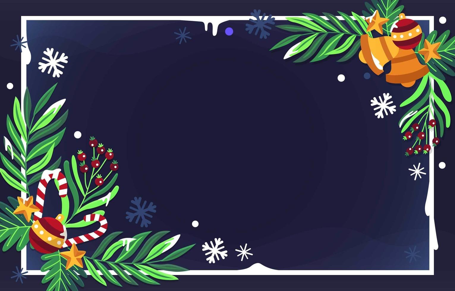 Flat decoration christmas background vector