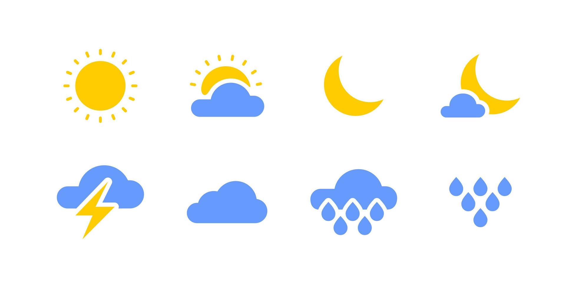 Colored weather icon set vector