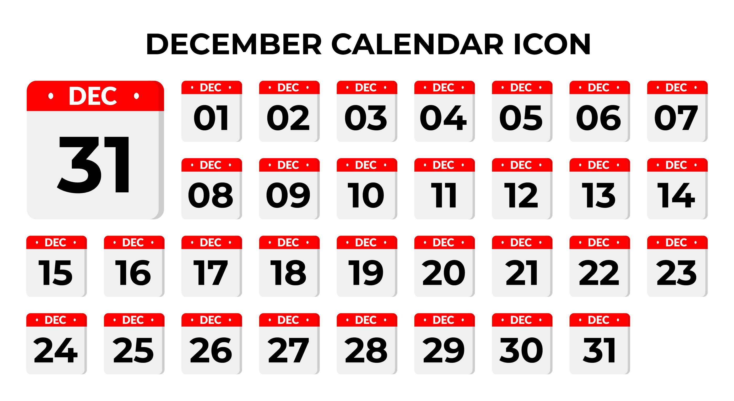December calendar icons 1533677 Vector Art at Vecteezy