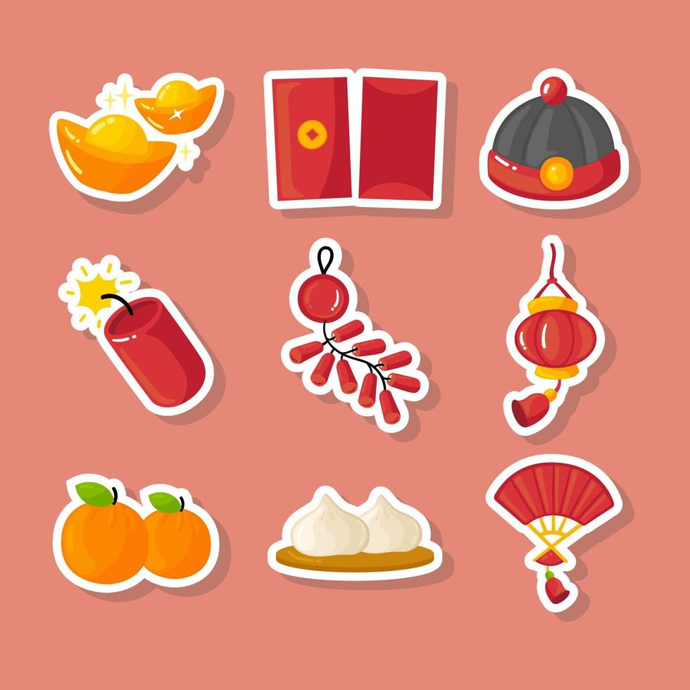 Stickers for Chinese New Year vector