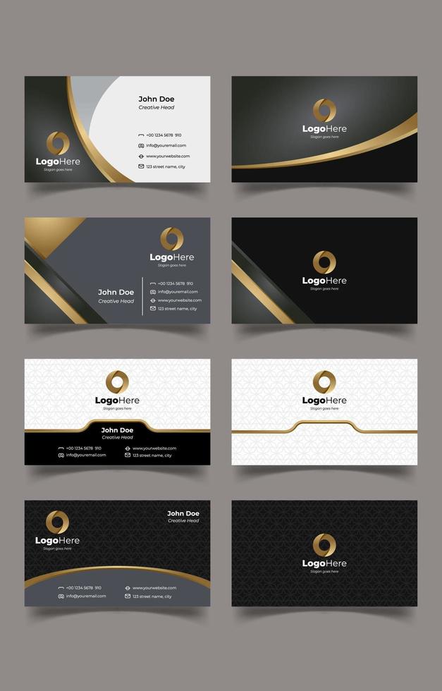 elegante diseño de tarjetas de visita vector