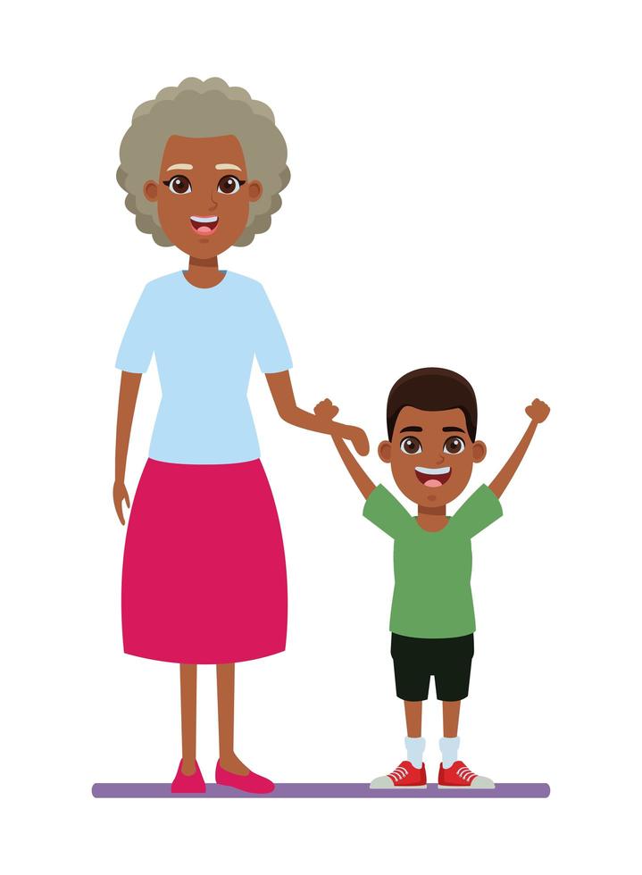 Family cartoon characters together vector
