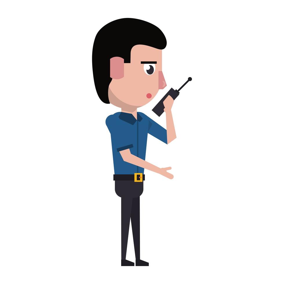 Cartoon policeman working vector