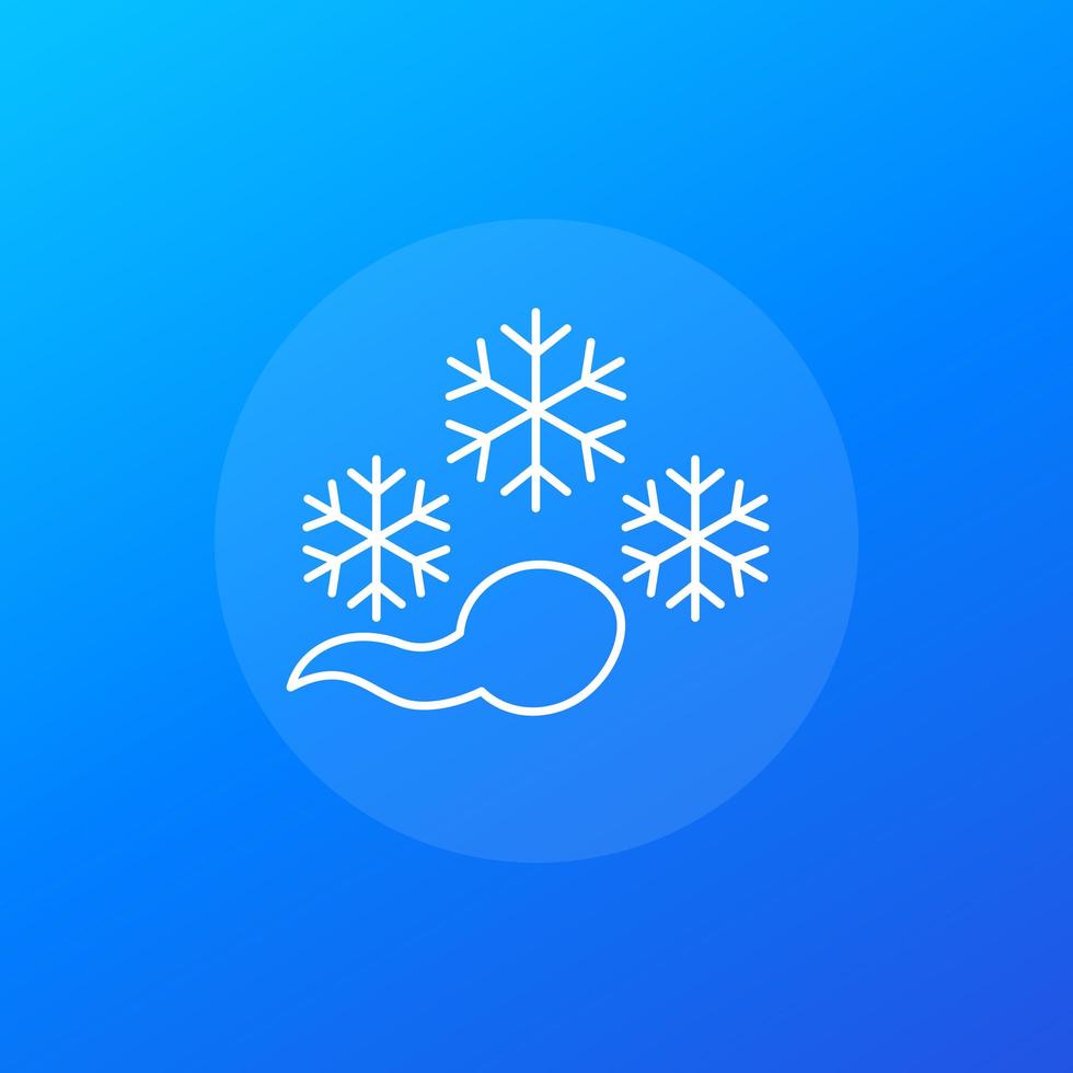 Frozen sperm line icon, cryopreservation vector