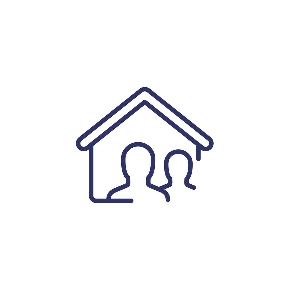 Tenants line icon on white vector