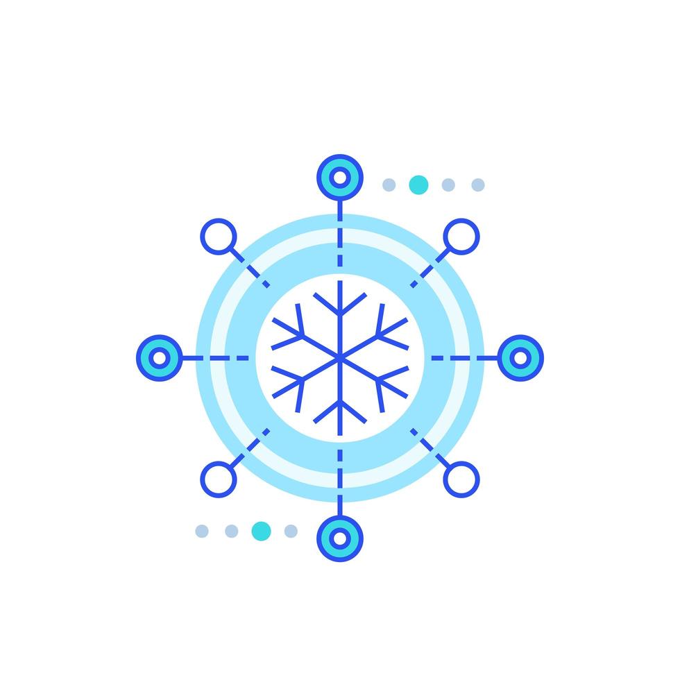 Cooling, freezing icon on white vector