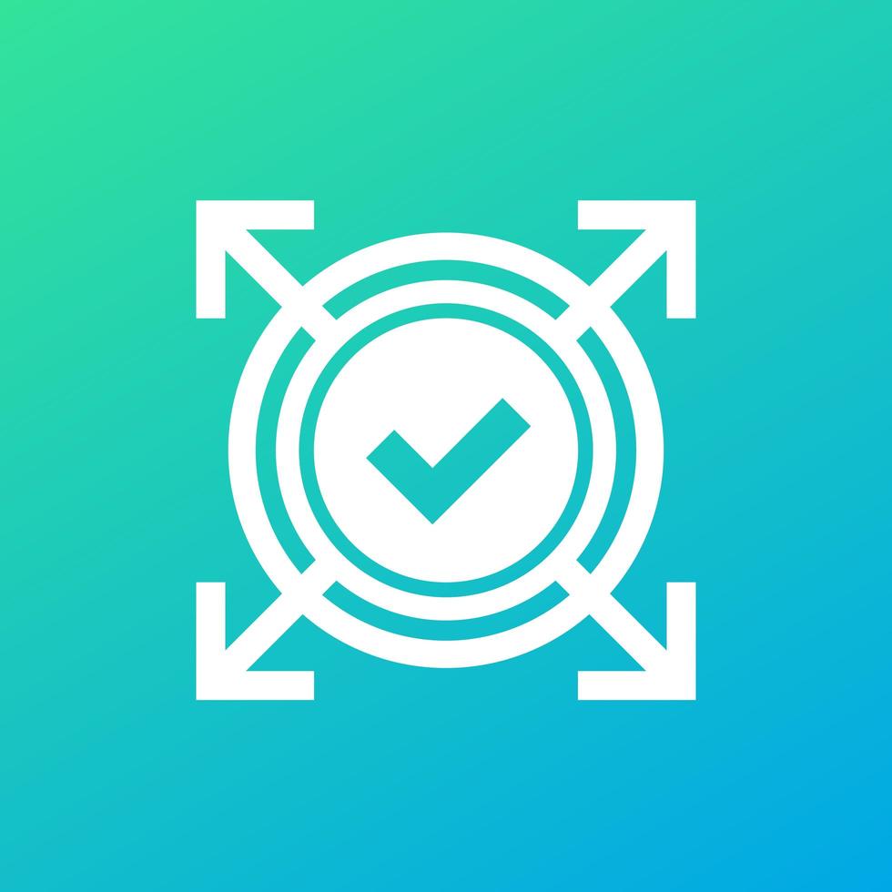 expandir el icono con la marca de verificación vector