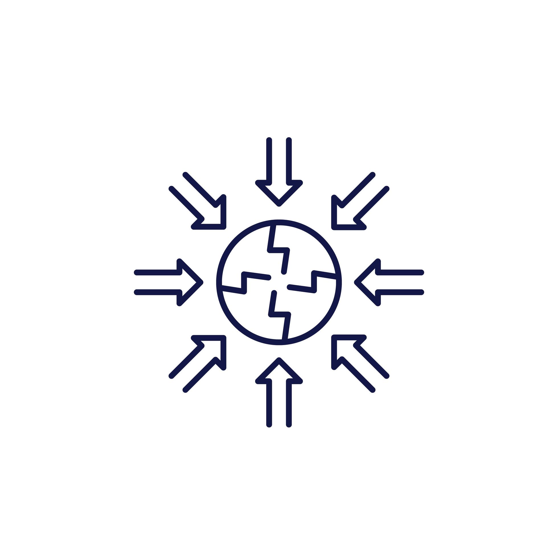 Negative impact line icon on white 1540998 Vector Art at Vecteezy