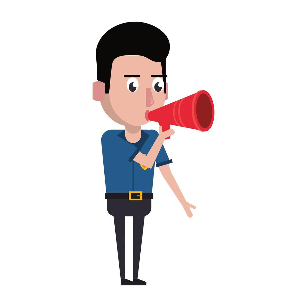 Cartoon policeman working vector