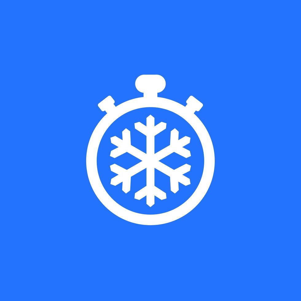 Freezing time icon with timer vector