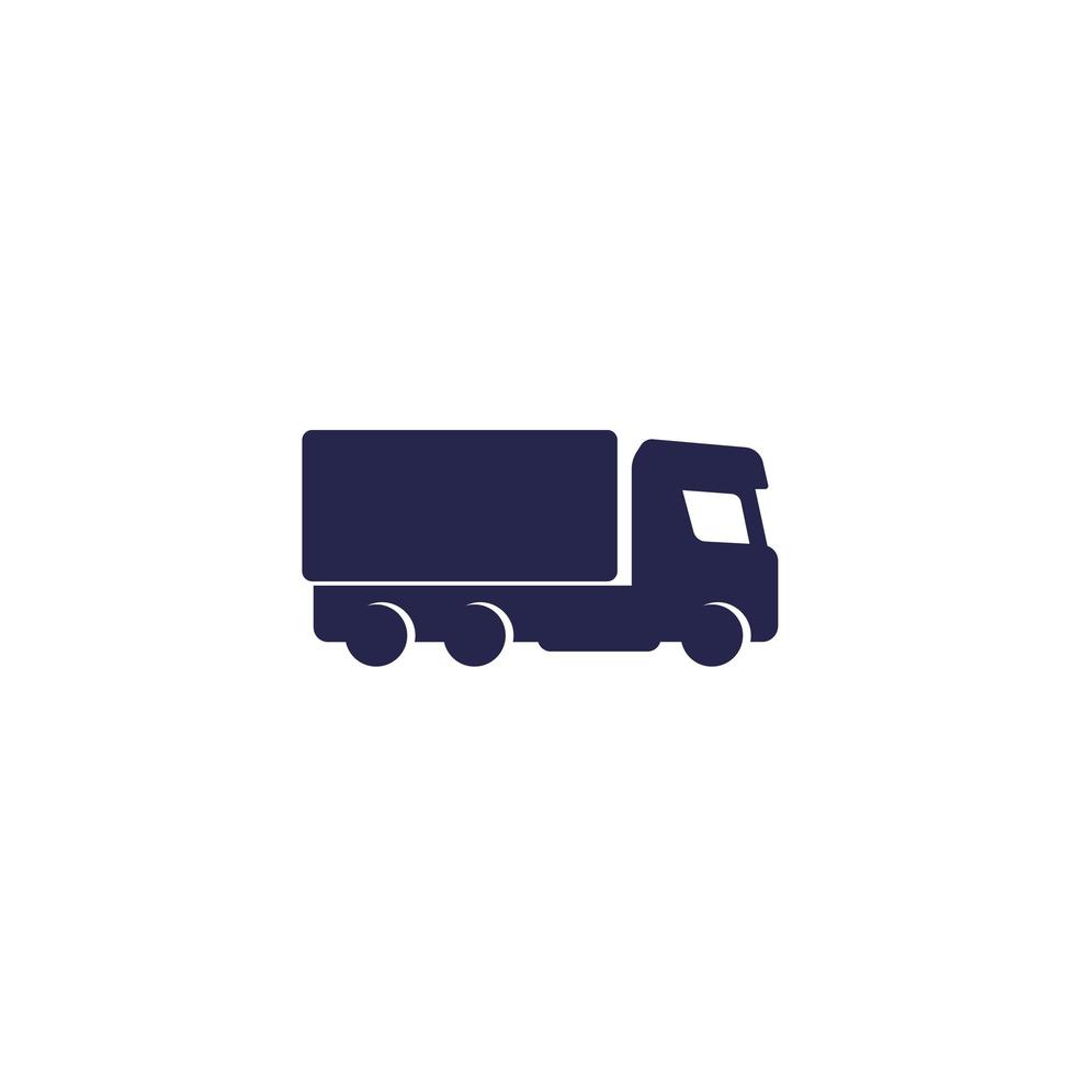 Truck, lorry icon on white vector