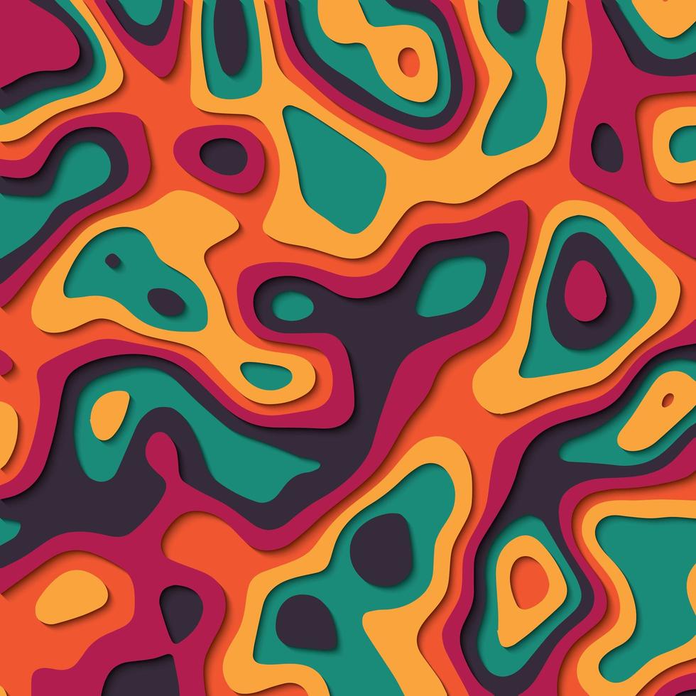 Fondo de papel cortado en colores vibrantes vector