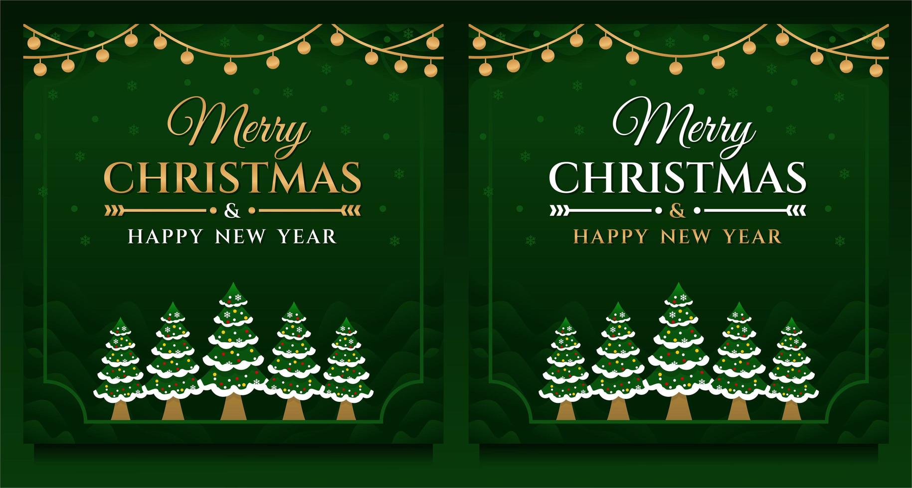 Merry Christmas and Happy New Year Banner vector