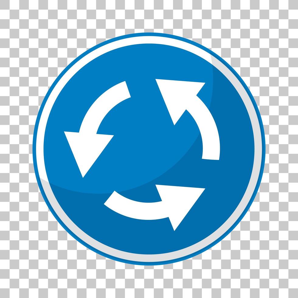 Blue traffic sign on transparent background vector