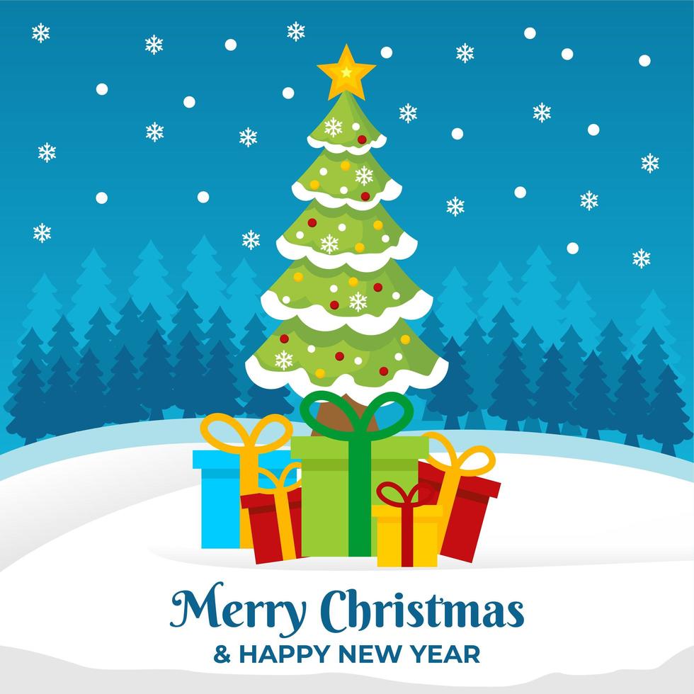 Merry Christmas and Happy New Year Banner vector
