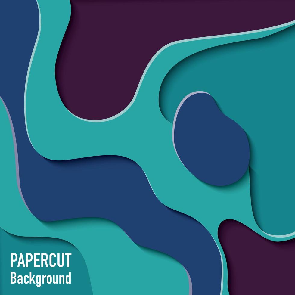 Paper cut out background with 3d effect vector