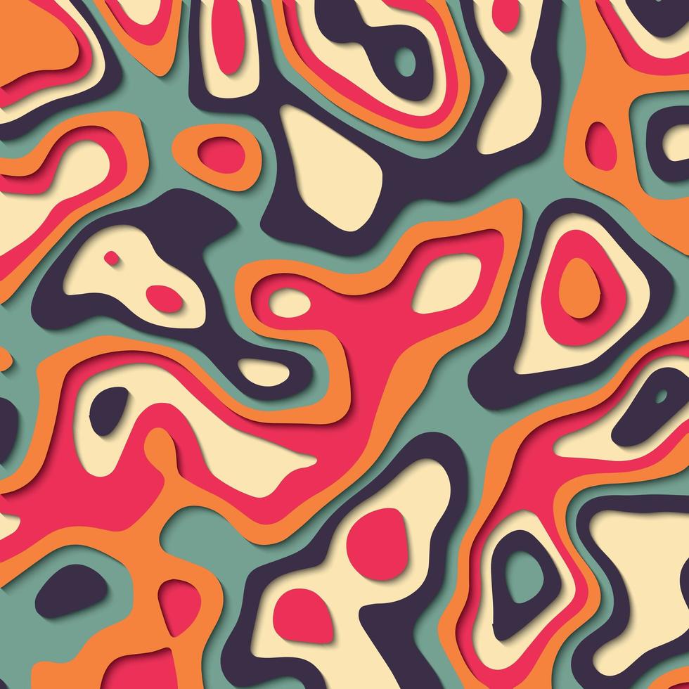 Paper cut out background in vibrant colors vector