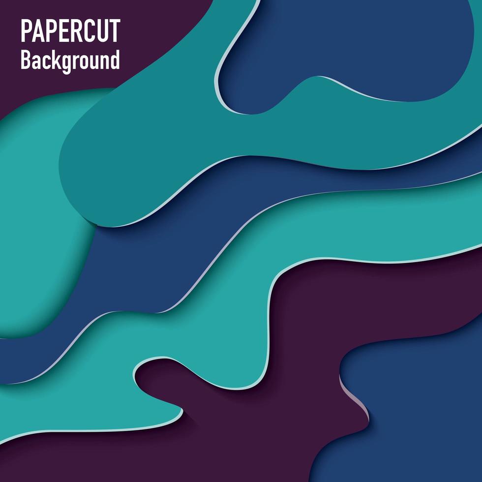 Paper cut out background with 3d effect vector