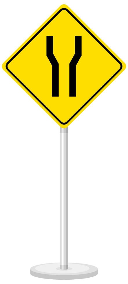 Yellow traffic warning sign on white background vector