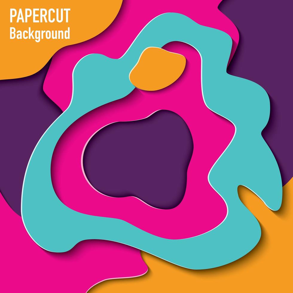 Paper cut out background with 3d effect vector