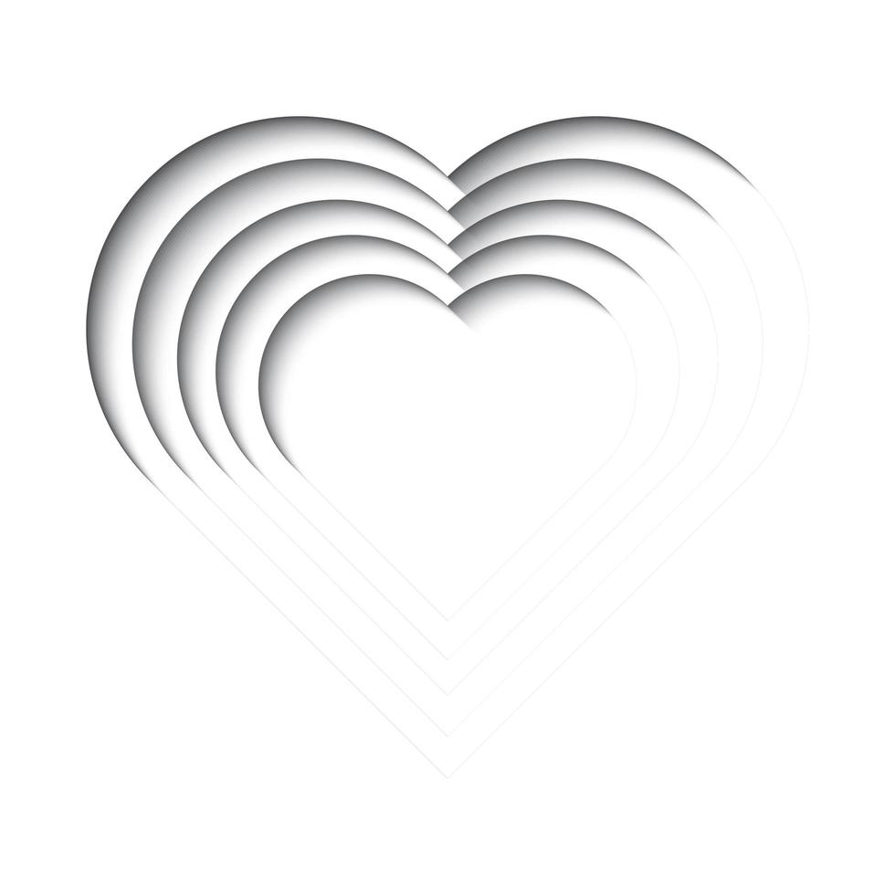 Paper cut out background, heart shape vector