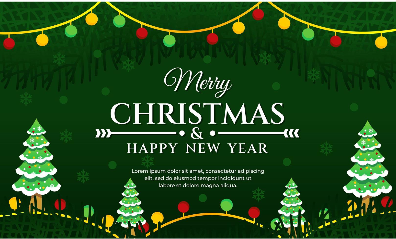 Merry Christmas and Happy New Year background vector