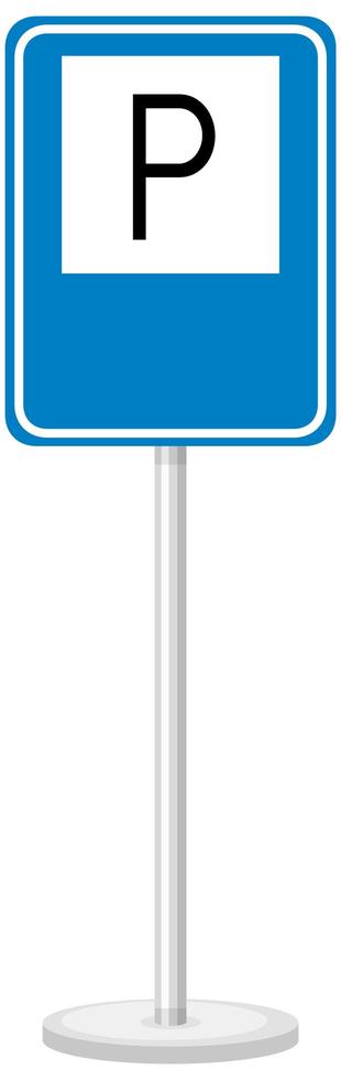 Parking sign with stand isolated on white background vector