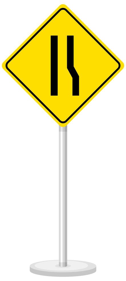 Yellow traffic warning sign on white background vector