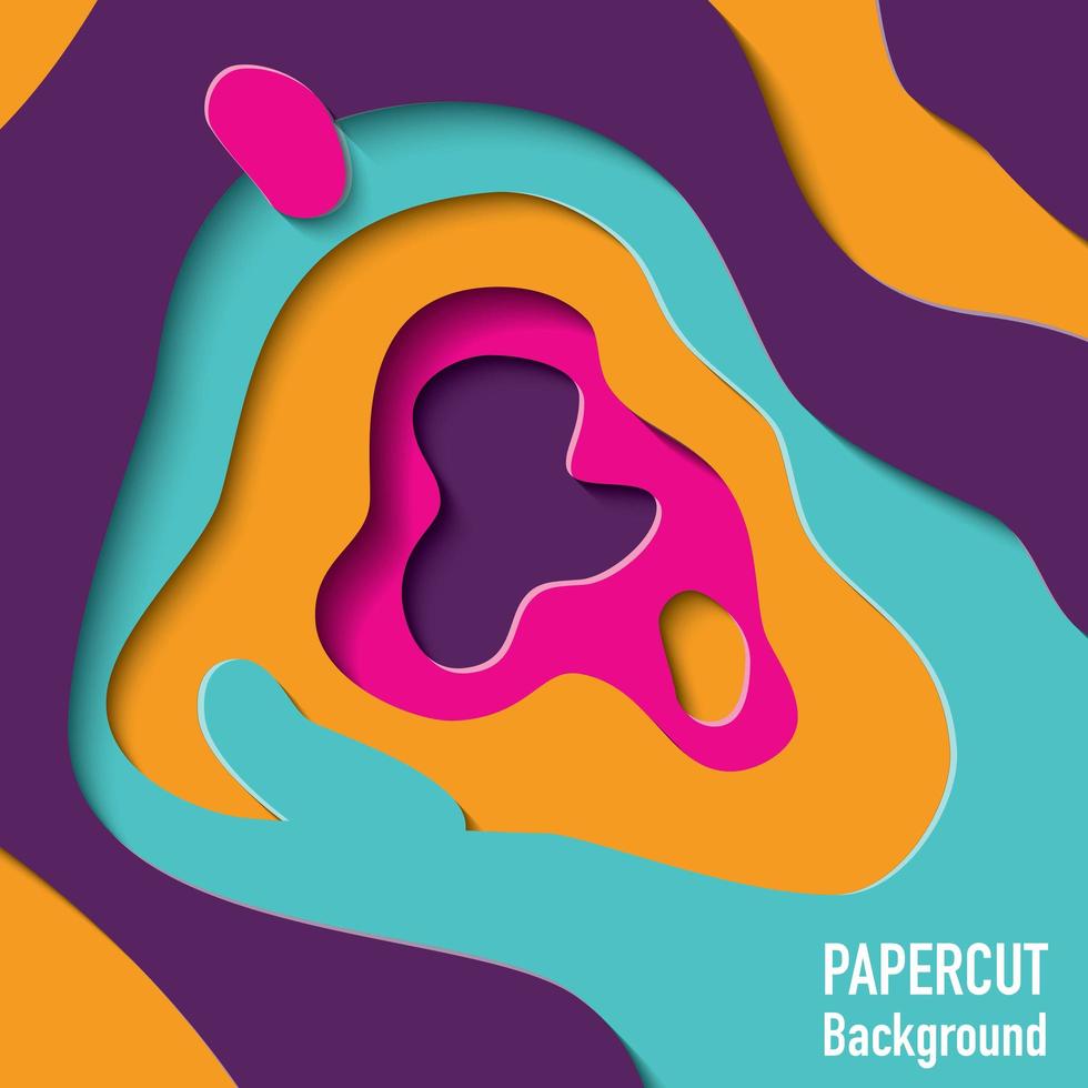 Paper cut out background with 3d effect vector